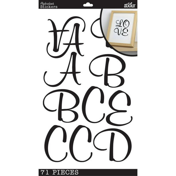 Extra Large Sticko Alphabet Stickers 126//Pkg-Funkydori Black